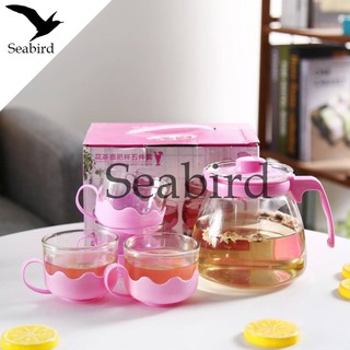 Seabird เหยือกแก้ว พร้อมแก้ว4ใบสีน้ำเงิน