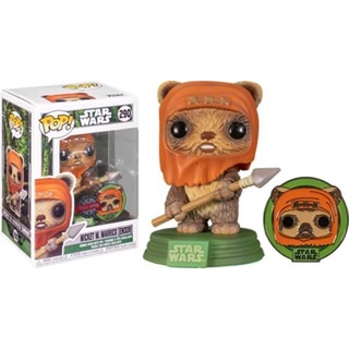 Funko POP Star Wars: Across The Galaxy - Wicket with Pin, Amazon Exclusive,Multicolor