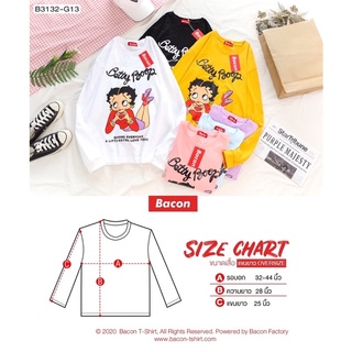 เสื้อแขนยาว ลายการ์ตุน OVERSIZE ผ้าคอตตอล พิมพ์ลาย Betty BOOP