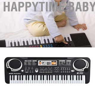 Happytime เครื่องดนตรีเปียโนดิจิตอลไฟฟ้า 61‿คีย์พร้อมไมโครโฟนปลั๊ก Eu 100`240V สําหรับเด็ก