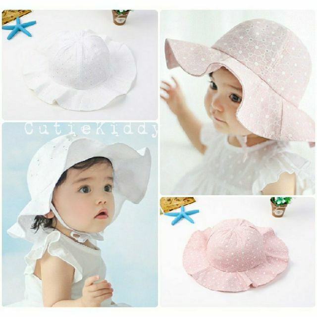หมวกเด็กปีกกว้างกันแดด ผ้าฝ้ายแท้ ใส่สบายลายน่ารัก (1–5 ปี)