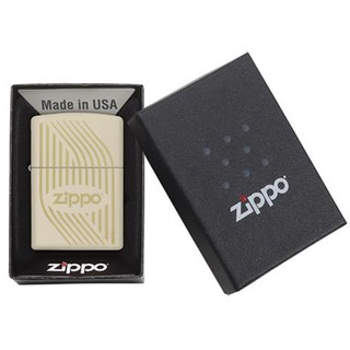 Zippo logo 29530 Cream Matte ของแท้ Made in USA