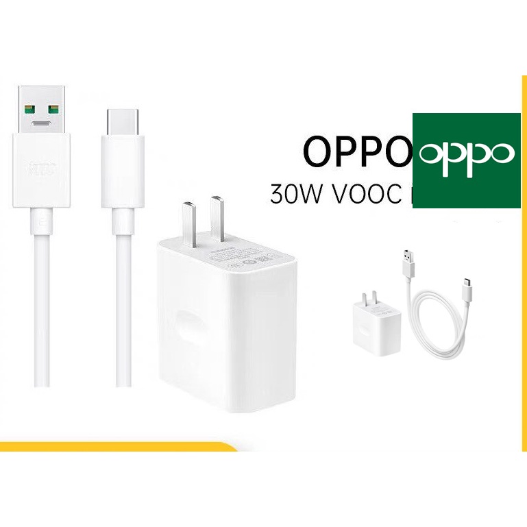ชุดชาร์จแท้ OPPO REALME 30W  VOOC  Type C สำหรับมือถือเช่น รุ่น A91 RENO 6 RENO 5 RENO 4 A31/2020 A33/2020 RENO4 5G/REN