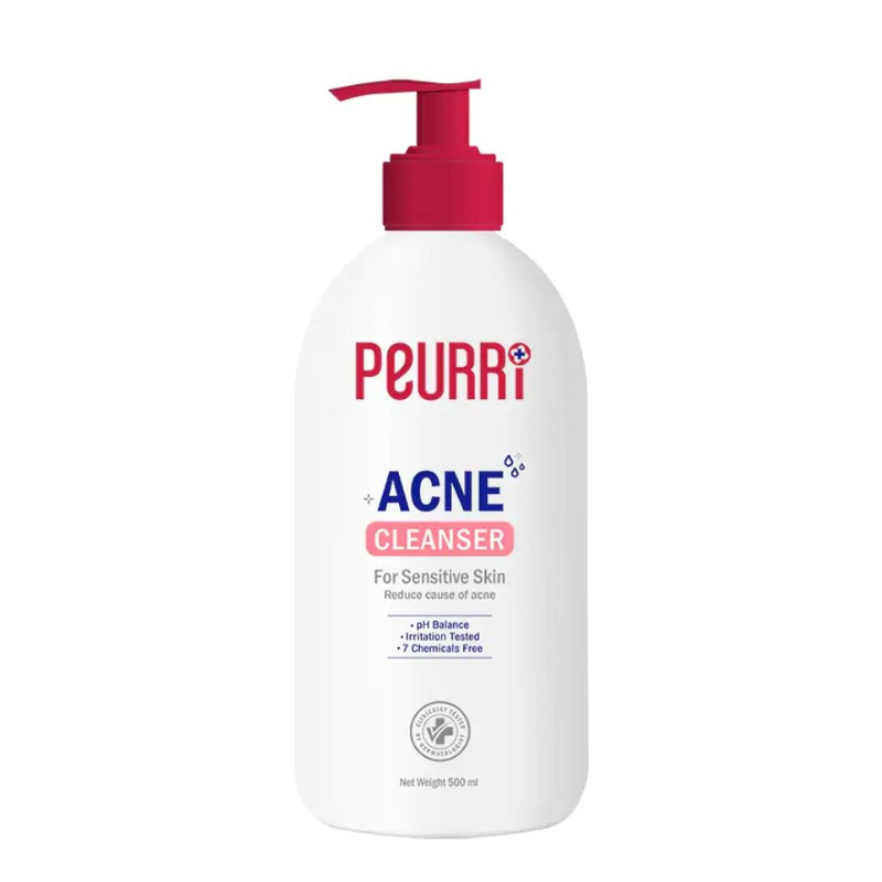 PEURRi เพียวรี แอคเน่ คลีนเซอร์ 500 มล. เจลทำความสะอาดผิว สำหรับผิวเป็นสิว แพ้ง่าย