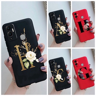 เคสโทรศัพท์มือถือ ซิลิโคนนิ่ม ลายตัวอักษรน่ารัก สีแคนดี้ แฟชั่น สําหรับ infinix Hot 12 Play X6817 X6816C X6816