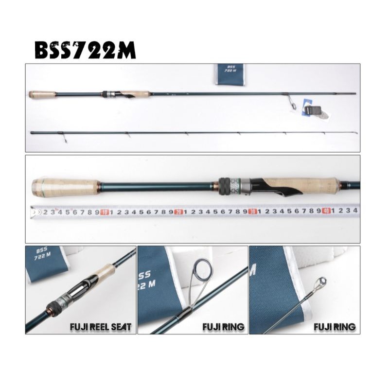 KUYING Battle Song BSS-722Mคันสปิน 2 ท่อน เวทสาย 10-20 ปอนด์ ยาว 7 ฟุต 2 นิ้ว