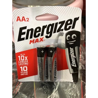 ของแท้ 100% Energizer AA Battery pack 2 ก้อน (แพค2ก้อน)ถ่าน Energizer อัลคาไลน์ AA 2A  2ก้อน ของแท้