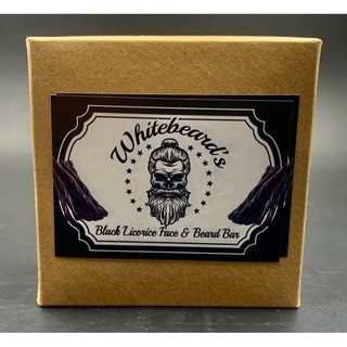 Whitebeards Licorice Premium Face and Beard Soap Bar - Jumbo 125 Gram Size