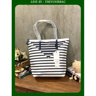 กระเป๋าสะพายหรือถือ Lacoste pu split cow leather bag กระเป๋าทรง shopping และทรง Tote สไตล์สปอร์ต +++*/