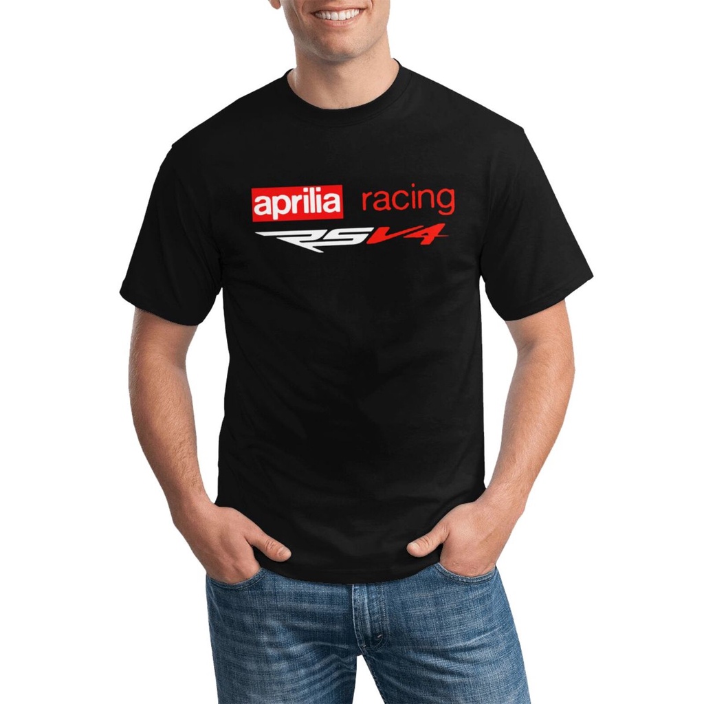 Hip Hop Comics น่ารักผู้ชาย Tshirt Aprilia Rsv4 Motorsport Racing โลโก้สีต่างๆที่มีอยู่