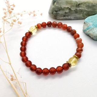 สร้อยข้อมือหินซิทรินกับคาเนเลี่ยนCitrine+Carnelian