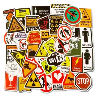 💥พร้อมส่ง💥สติกเกอร์คำเตือนต่างๆ สำหรับติดตกแต่ง Warning wifi ห้องน้ำ  logo sticker สติกเกอร์กันน้ำรูปแบบที่แตกต่างกัน, 5