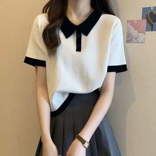 พร้อมส่ง ใหม่ เสื้อยืดโปโล แขนสั้น คอปก เข้ากับทุกการแต่งกาย สําหรับผู้หญิง NZ-TX-284