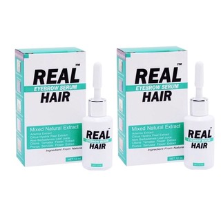 REAL HAIR เซรั่มปลูกผม ปลูกคิ้ว หนวดเครา จอน 12ml. 2 ขวด