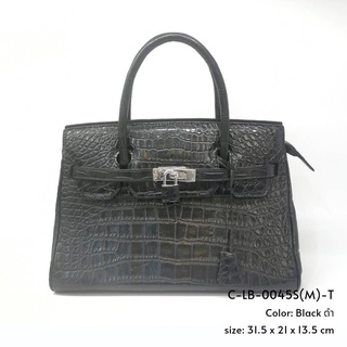 Prang Crocodile Leather Top Handle Bag Handbag กระเป๋าถือสตรี กระเป๋าผู้หญิง หนังจระเข้ C-LB-0045S(M)-T