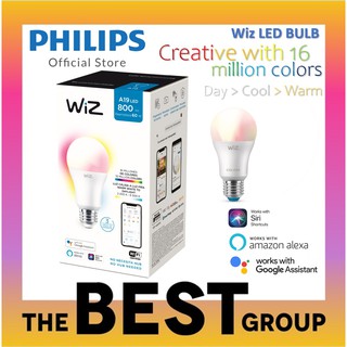 Wiz หลอดไฟ Smart LED Bulb E27 อัจฉริยะ 16 ล้านเฉดสี (Wifi smart light bulb) (โค้ดรับเงินคืน TSZB6ZX5)