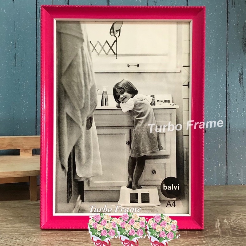 กรอบรูปสีฟ้า สีชมพู สีขาวเพื่อใส่ใบประกาศขนาด A4, 8x12",8x10", A5 , 6x8", B5พร้อมกระจกใสด้านหน้า+ขาต