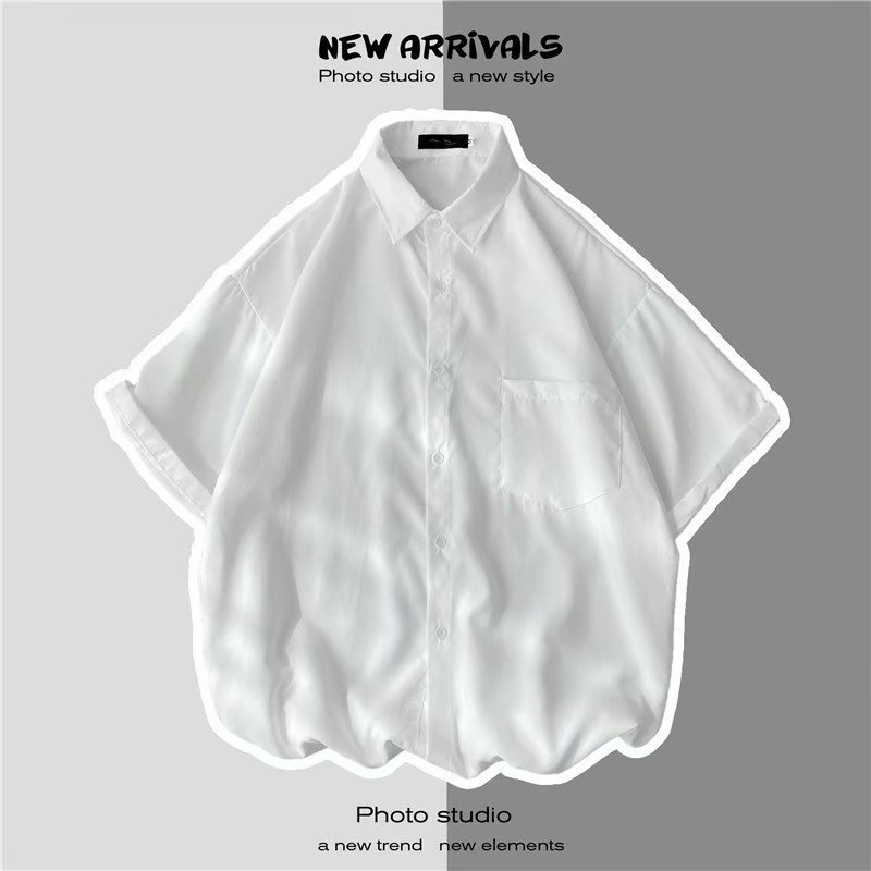 🔥สินค้าพร้อม🔥เชิ้ตผู้ชายแขนสั้น เสื้อเชิ้ตสีพื้น