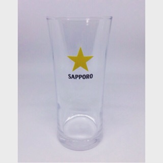 แก้วเบียร์จากประเทศญี่ปุ่น SAPPORO โลโก้ดาวเหลือง อักษรดำ