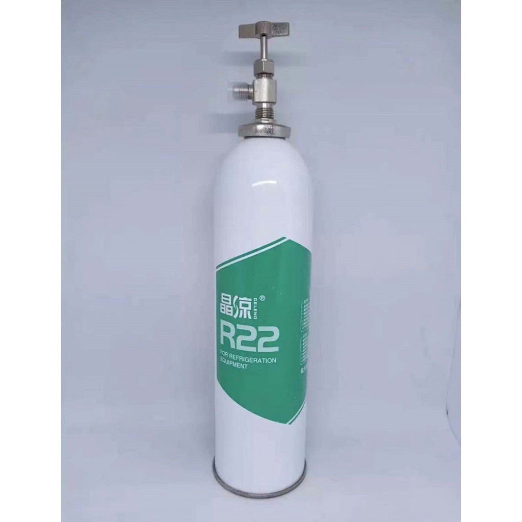 น้ำยาแอร์ ชนิด R22, 1กระป๋อง 1000g + พร้อมวาล์วหัวเปิดปิดน้ำยา Refrigerant type R22