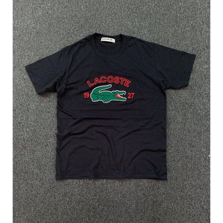 เสื้อยืดผ้าฝ้ายพิมพ์ลาย LACOSTE เสื้อยืดลําลอง ผ้าฝ้าย ลายหนังจระเข้ สําหรับผู้ชาย