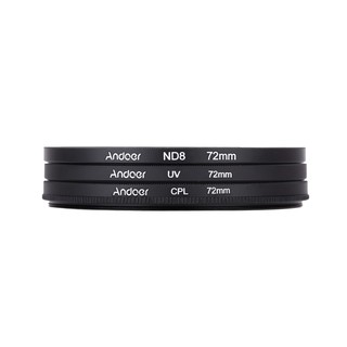 ชุดอุปกรณ์กรอง Circular Filter รุ่น Andoer 72mm UV + CPL + ND8