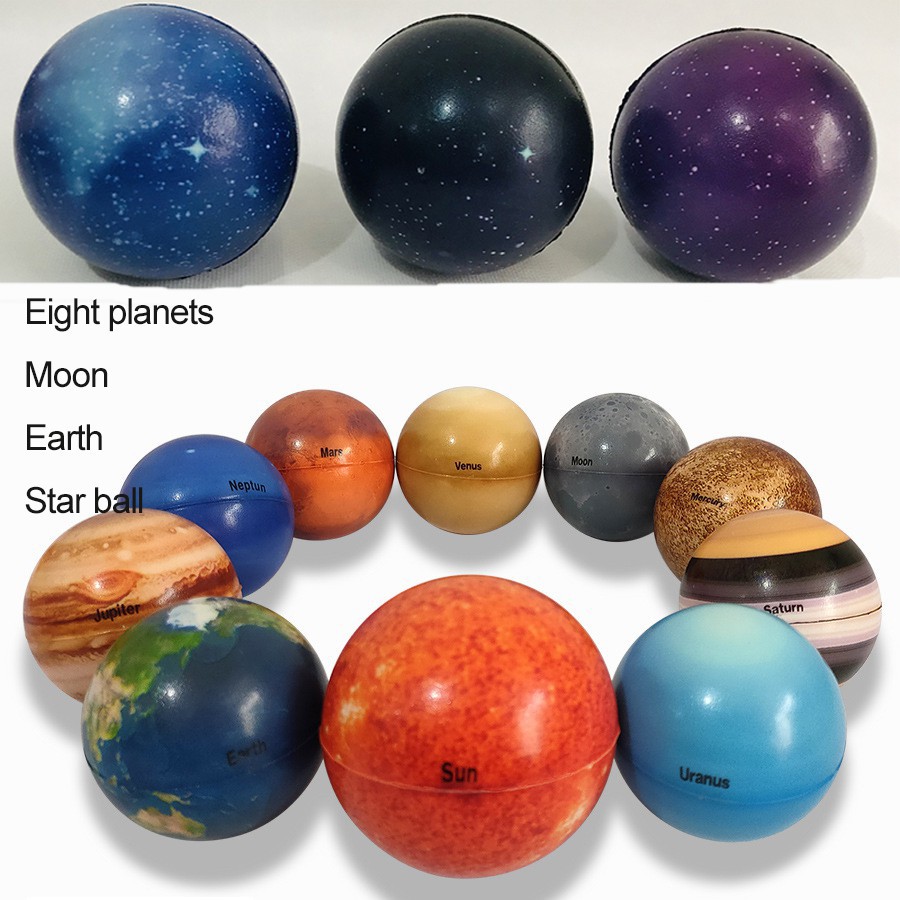 10pcs Solar System Planet Stress Balls,Stress Relief Planets and Space Ball Educational Toys,Anti Stress Solar Educational Balls for Adults and Kids