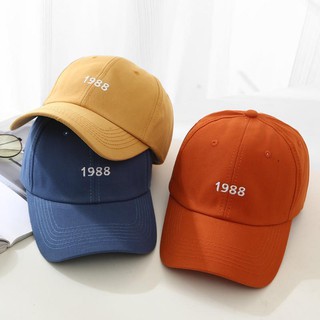 📌พร้อมส่ง! หมวกแก๊ป ins cotton 1988 สีส้ม เวอร์ชั่นเกาหลี เบอร์ แฟชั่น หมวกเด็ก หมวกอ่อน เทรนด์ นักเรียน &lt;