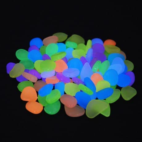 GLOW IN THE DARK LUMINOUS STONE PEBBLE AQUARIUM GARDEN POND DECORATIVE POT