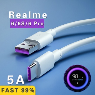 FOR Realme 6 6S 6 PRO Type-C Charging Cable 5A Data Line 100% Pure Copper High Quality Fast Charging Line Data Line