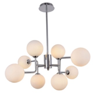 โคมไฟช่อ ไฟช่อ CARINI BR8230-D8 8 หัว สีขาว/เงิน โคมไฟภายใน โคมไฟและหลอดไฟ MULTI-PENDANT CARINI BR8230-D8 WHITE/SILVER 8