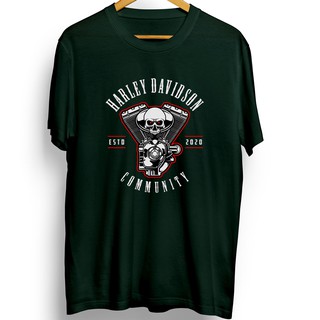 เสื้อยืดโอเวอร์ไซส์เสื้อยืด พิมพ์ลาย Harley DAVIDSON ENGINE COMUNITY สําหรับผู้ชายS-3XL