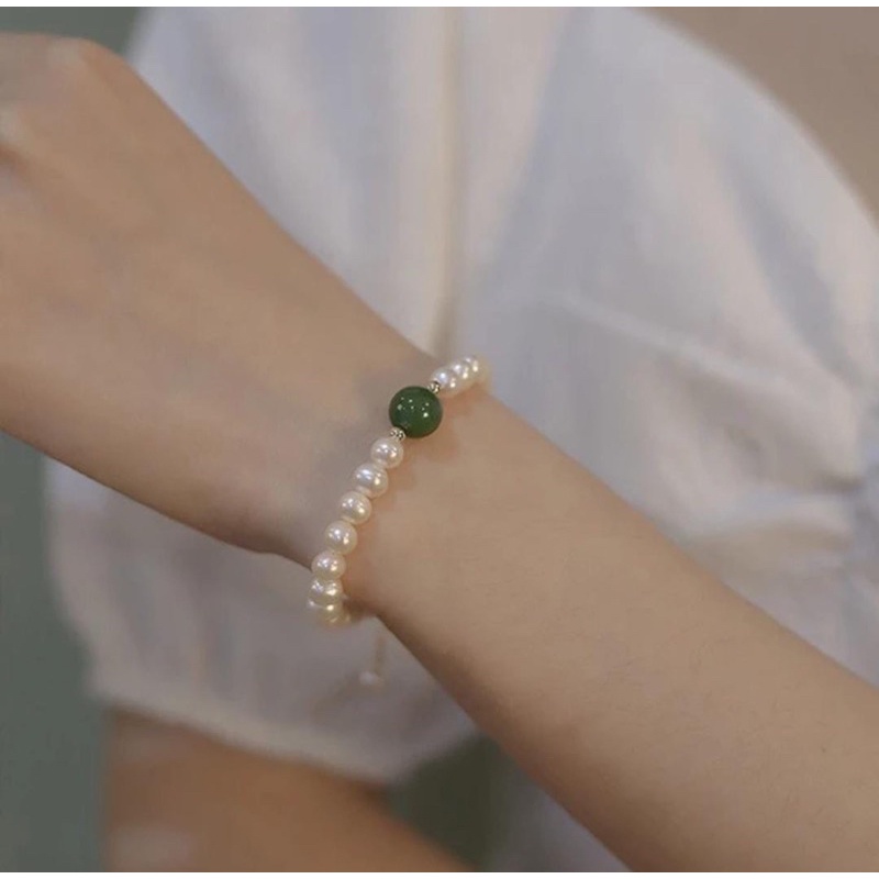 HIJAU ผู้หญิงสีเขียว PEARL BRACELET/PEARL BRACELET/ผู้หญิง/KOREAN BRACELET