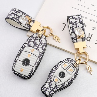 Benz Simple and Creative Key Case for Glc C260l E300l C200 Gla200l E200 E300 Benz Cute Smart Key Protective Leather Case