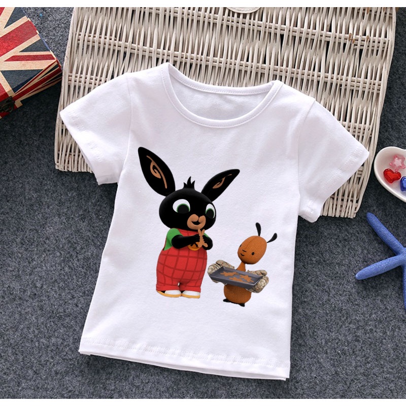 เสื้อยืด พิมพ์ลายกราฟฟิคกระต่ายน่ารัก สําหรับเด็กผู้หญิง และเด็กผู้ชาย 2022 - รูปที่ 5