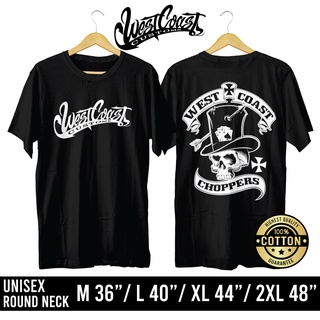 FullyShop เสื้อยืดคอกลมสกรีนลาย WEST COAST CHOPPER (แขนสั้น)