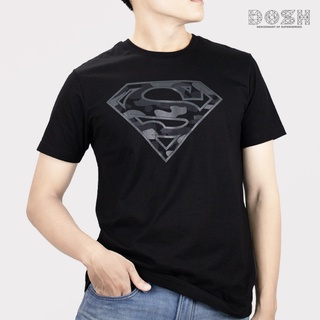 DOSH:เสื้อยืดคอกลม ผู้ชายลายSUPPERMAN สีดำ ลิขสิทธิ์แท้รุ่นWRSMT5144