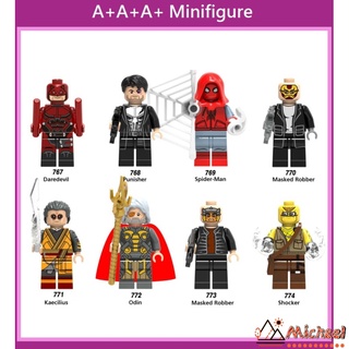 【MC】 Lego Minifigures X0180 Superhero Daredevil Punisher Odin Building Blocks Toys