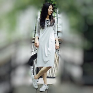 Mid-Length Dress : Light Grey