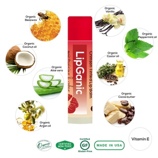 Lipganic Crimson Tinted Lip Balm สีแดงเข็ม ลิปบาล์ม(4.25g)