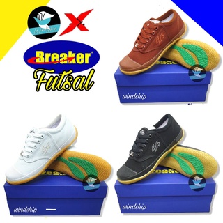 Breaker รองเท้าผ้าใบ รองเท้าเบรกเกอร์ พื้นฟุตซอล(สีเหลือง) รองเท้านักเรียน รองเท้าผ้าใบเบรกเกอร์