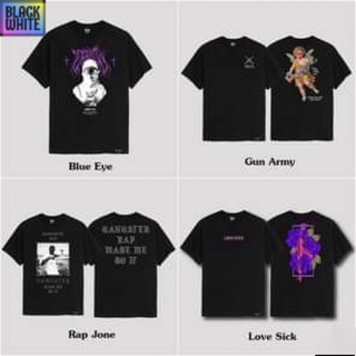 BWCB  5.5 SALE เสื้อ Oversize รุ่น Blue Eye / Gun Army / Rap Jone / LoveSick  สีดำ OS unisex oversize