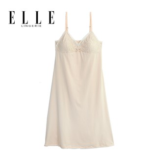 ELLE Lingerie SLIP กระโปรงซับในสายเดี่ยวเต้าซับฟองน้ำแต่งผ้าลูกไม้ - LS1713