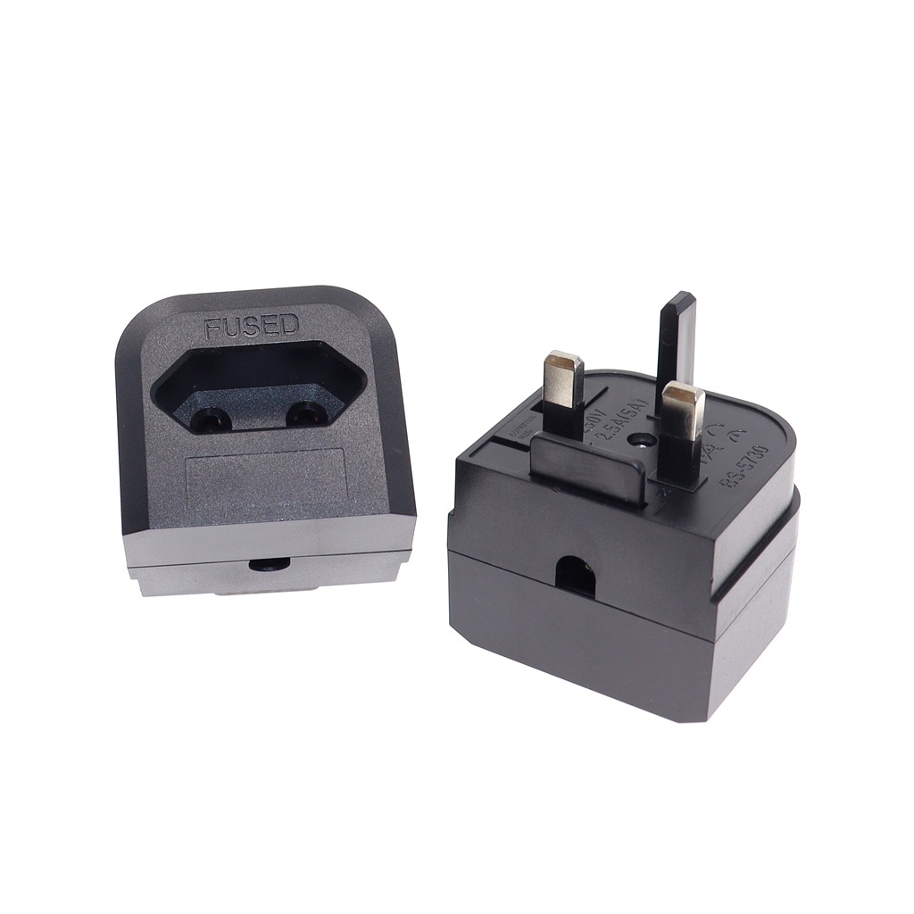 ใหม่ UK Plug Type G อะแดปเตอร์พร้อมฟิวส์ 13A EU ยุโรป 2 แฉกรอบไปยัง UK สิงคโปร์มาเลเซีย 3 ขา Conversion Power Adapter Charing Plug Connector