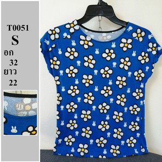 เสื้อยืดแบรนด์แท้ มือสอง ไซด์ S อก 32 ยาว 22 รหัส T0051