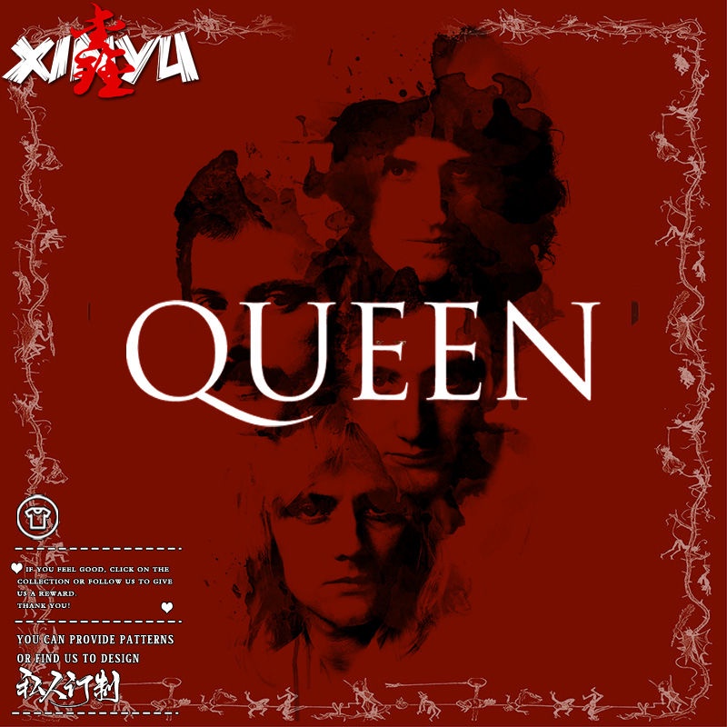 [COD]Heavy Metal Rock สไตล์ Queen Queen 2020 เสื้อยืดสีแดงสุทธิชายเสื้อยืดชาย INS TREND Wild นักเรียนS-5XL