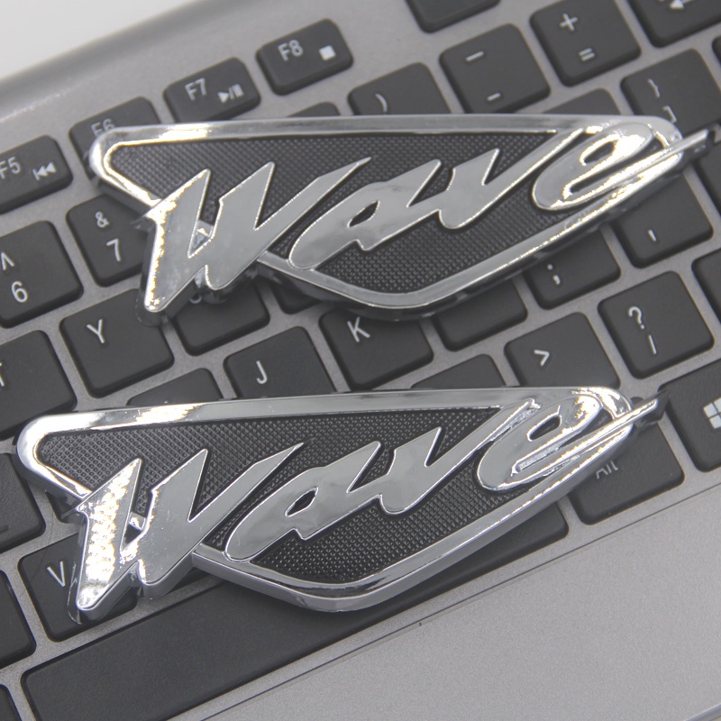 โลโก้ Honda Wave พลาสติก Chrome สำหรับ Motorcycle Wave 125 Fuel Tank Emblem 1Pair