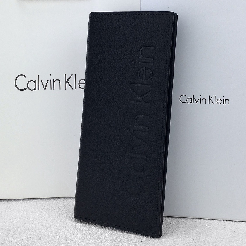 [ใหม่] Calvin Klein   กระเป๋าสตางค์แบบยาวสำหรับผู้ชาย กระเป๋าสตางค์ธุรกิจของผู้ชาย ที่ใส่บัตร Hand Bifold Wallet