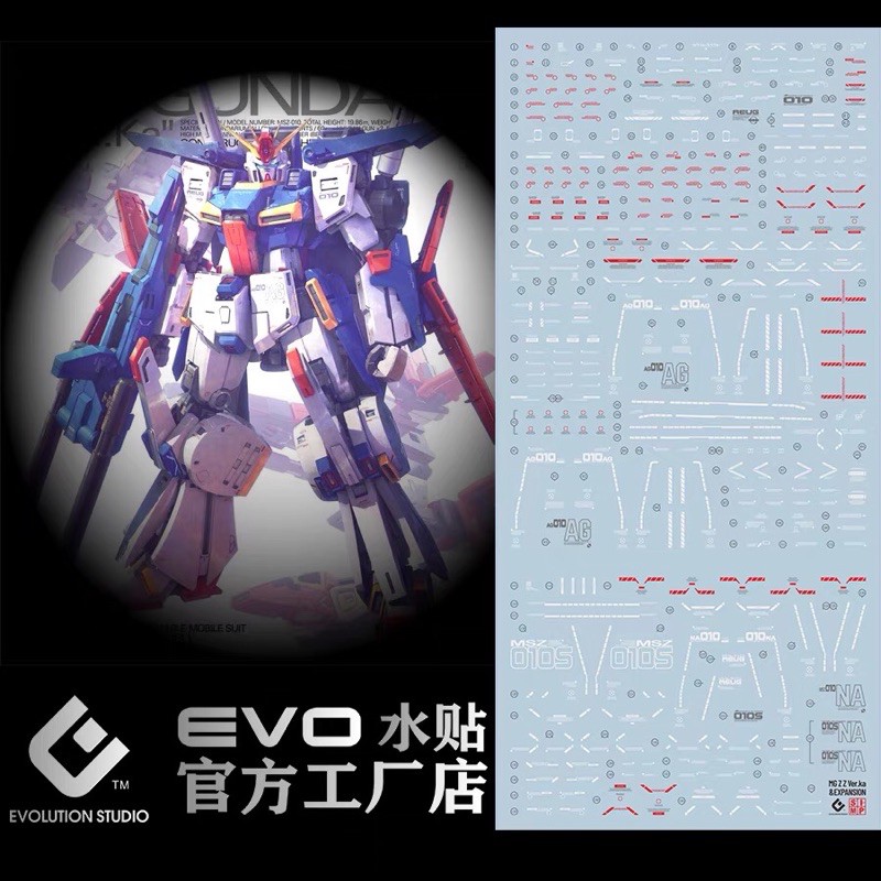 DECAL ดีคอลน้ำ MG 1/100 ZZ GUNDAM VER.KA