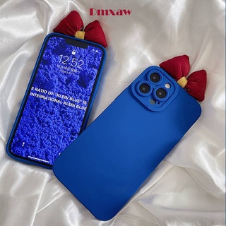 Ins สไตล์น่ารัก ซิลิโคน เคส iPhone 11 Pro Max X XR XS Max เคสหรูหรา โบว์ ป้องกันกล้อง นิ่ม เรียบง่าย เคส